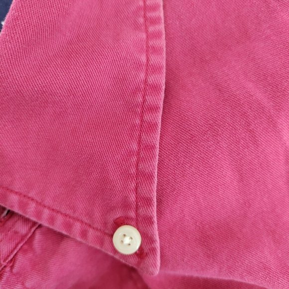 Ralph Lauren Embroidered Pony Button Up Shirt XL Mens Red Long Sleeve - Picture 8 of 8